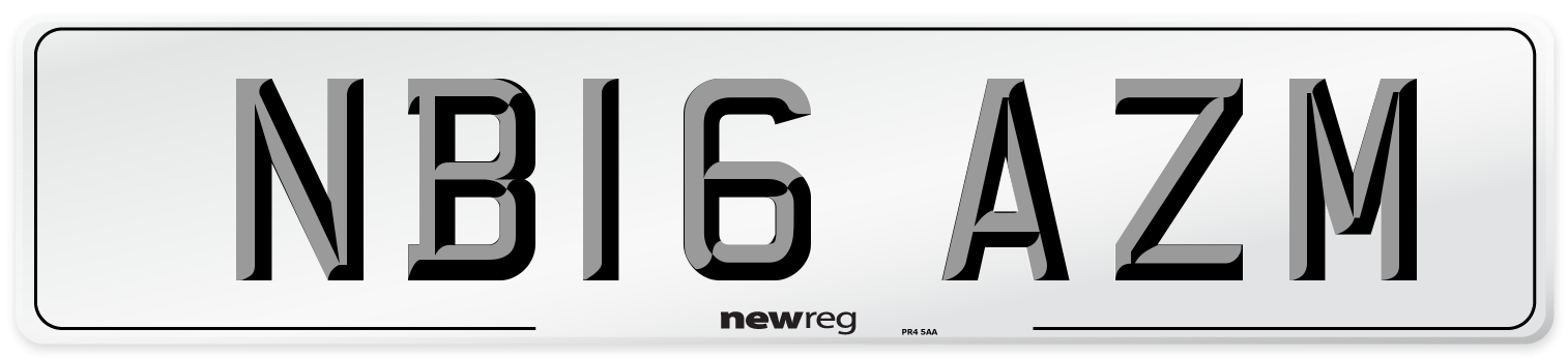 NB16 AZM Number Plate from New Reg